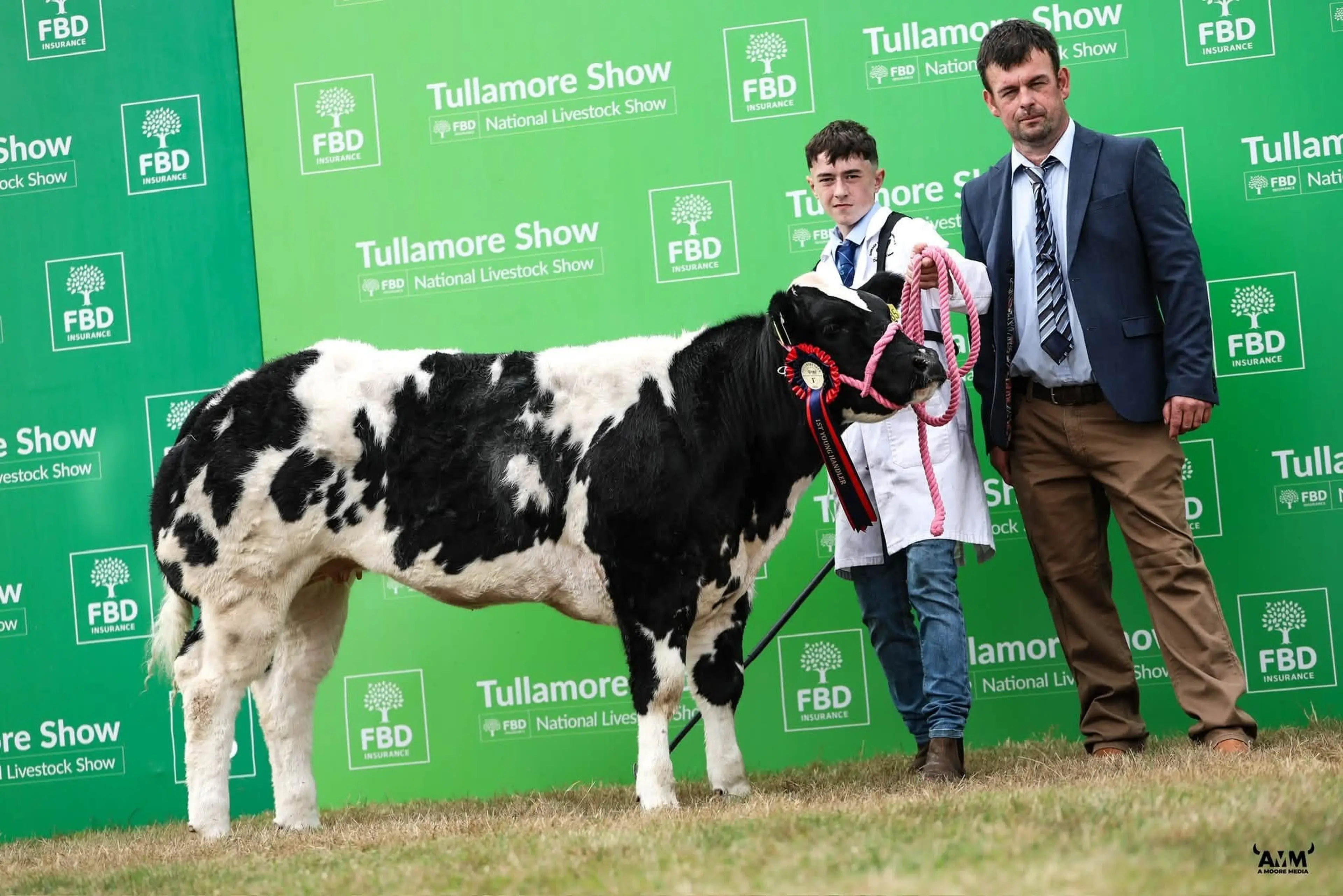Darragh O’Doherty with his Boherard Overdose (BB8337) sired heifer calf / A Moore Media